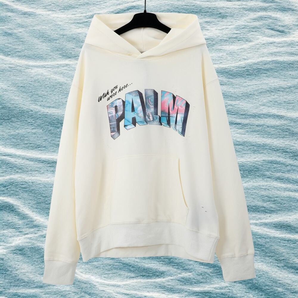 Palm Angels White Hoodie